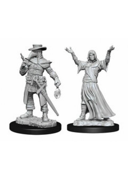 WizKids Deep Cuts Unpainted Miniatures: Plague Doctor & Cultist